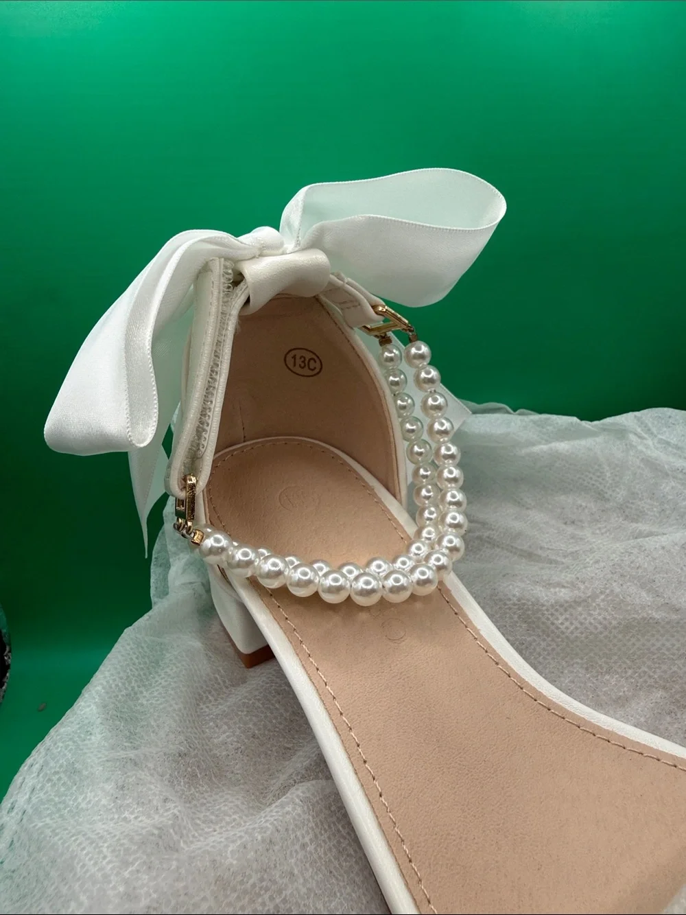 Pearl-Ankle Little Kids Sandal - 13c ivory white